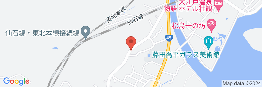 日本三景 松島 花ごころの湯 新富亭の地図