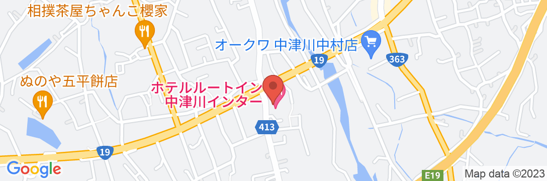 ホテルルートイン中津川インターの地図