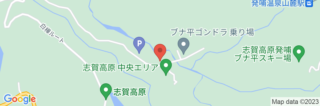 志賀高原 白い温泉 渓谷の湯の地図