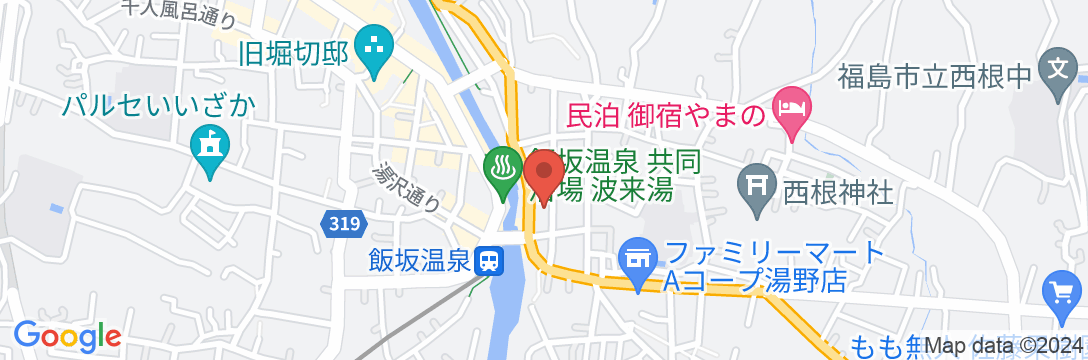 飯坂温泉 展望露天風呂の宿 湯乃家の地図