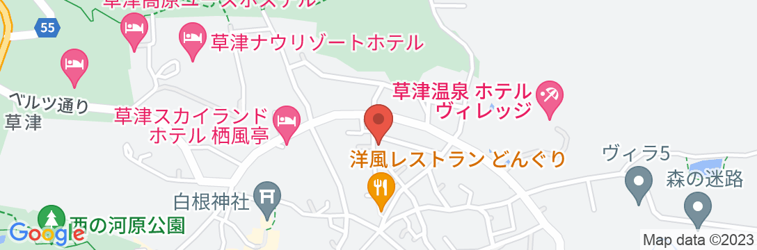 草津温泉 ペンション レザンの地図