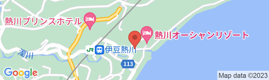 伊豆熱川温泉 六つの貸切風呂を湯めぐり ふたりの湯宿 湯花満開の地図
