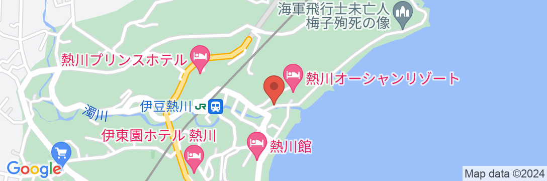 伊豆熱川温泉 六つの貸切風呂を湯めぐり ふたりの湯宿 湯花満開の地図