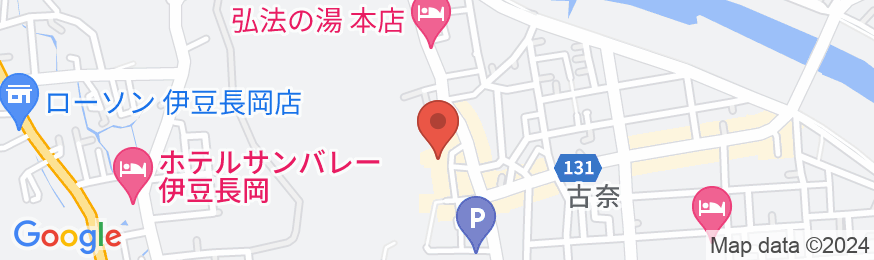 伊豆長岡温泉 数寄屋造り・離れ家の湯宿 古奈別荘の地図