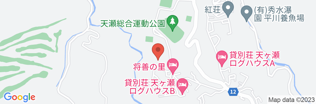 貸別荘 天ヶ瀬ログハウスBの地図