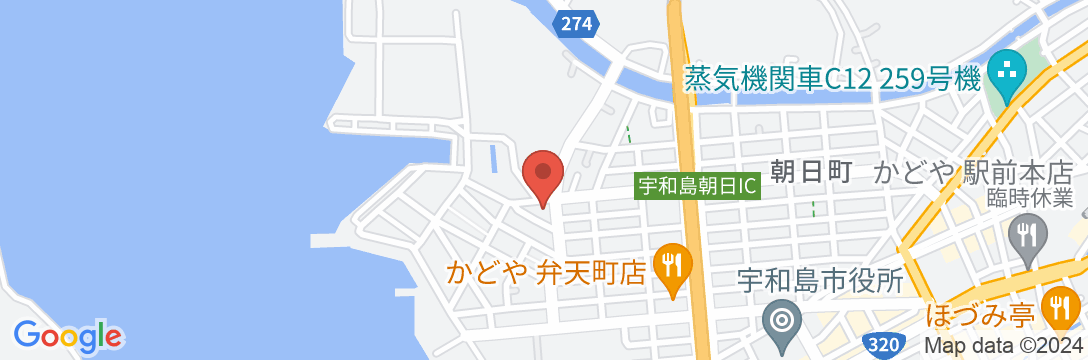 ホテルCORAL宇和島の地図