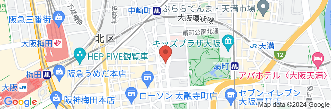 アンピールホテル大阪(旧・山西福祉記念会館)の地図