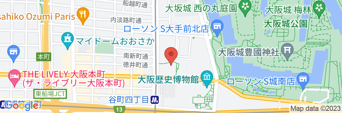 ホテル プリムローズ大阪の地図