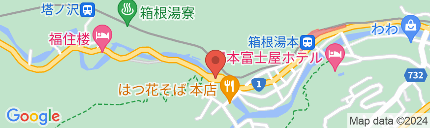 箱根湯本温泉 ままね湯 ますとみ旅館の地図