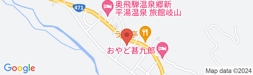 奥飛騨温泉郷 新平湯温泉 長作の宿 なかだ屋の地図