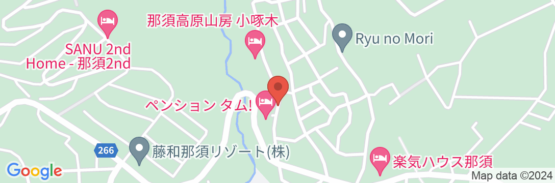 那須高原の貸し切り温泉 ペンション タム!(TAM!)の地図