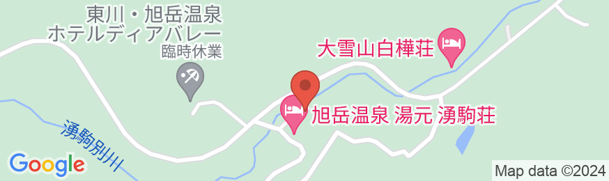旭川旭岳温泉 湯元 湧駒荘の地図