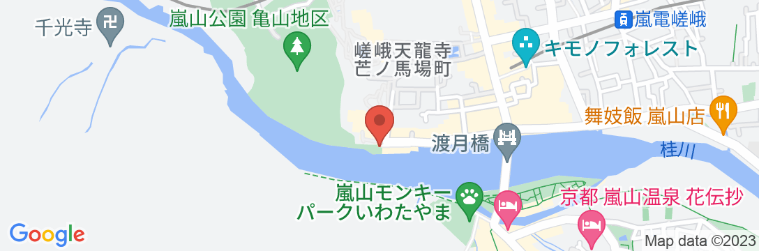 嵐山温泉 嵐山辨慶の地図