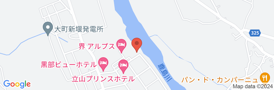 大町温泉郷 緑翠亭 景水の地図