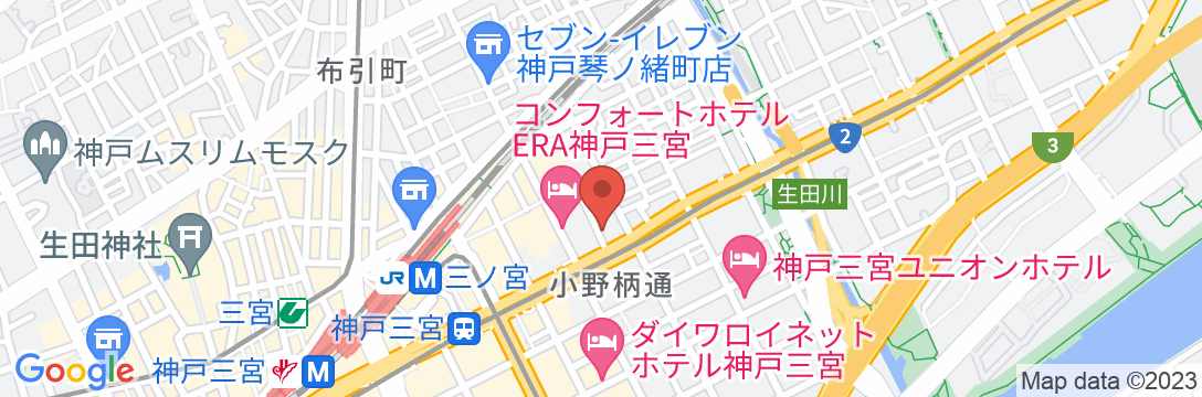 サンサイドホテル神戸三宮の地図