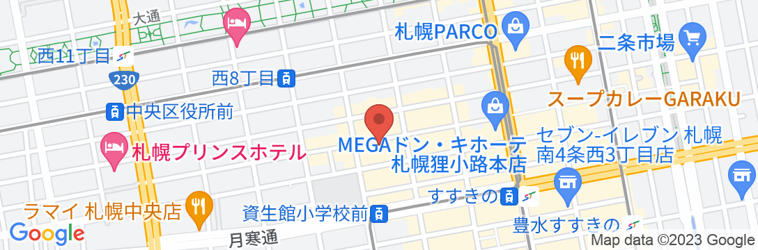 狸の湯 ドーミーイン札幌ANNEX(ドーミーイン・御宿野乃 ホテルズグループ)の地図