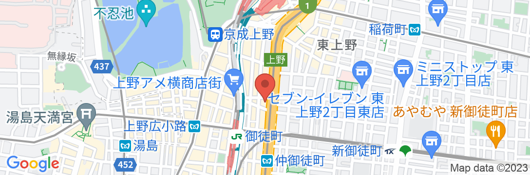 ホテルサードニクス上野の地図
