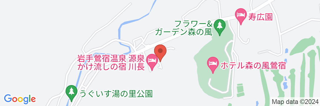 鶯宿温泉 川長(旧 川長山荘)の地図