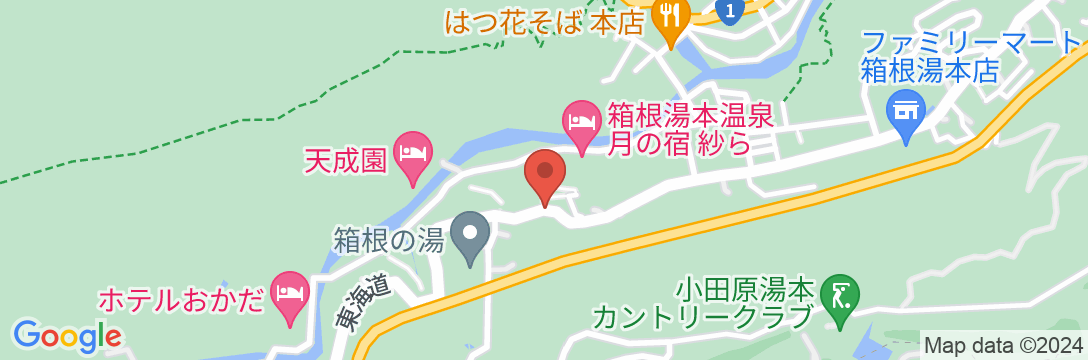 箱根湯本温泉 庭園露天を味わう宿 湯さか荘の地図