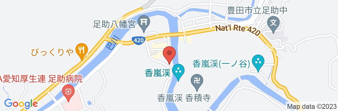 香嵐亭の地図