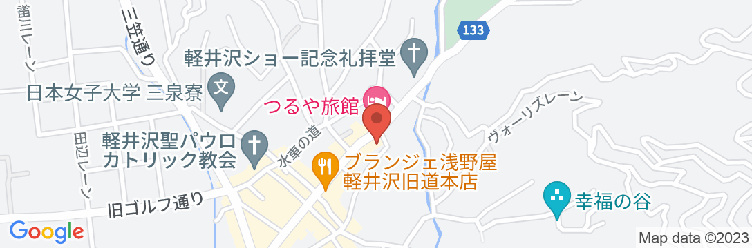 軽井沢つるや旅館の地図
