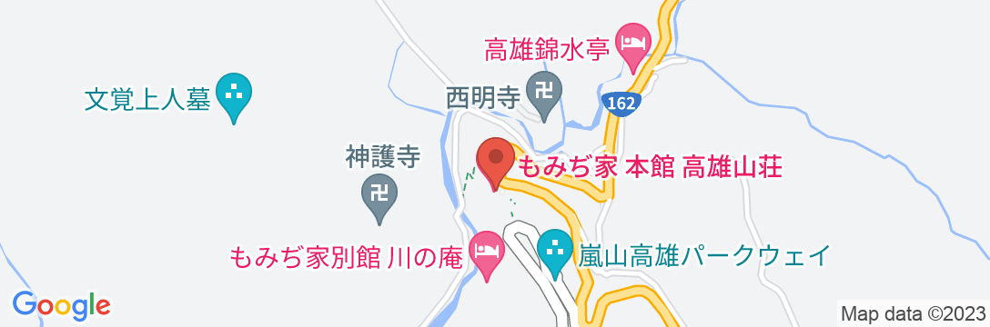 もみぢ家本館 高雄山荘の地図