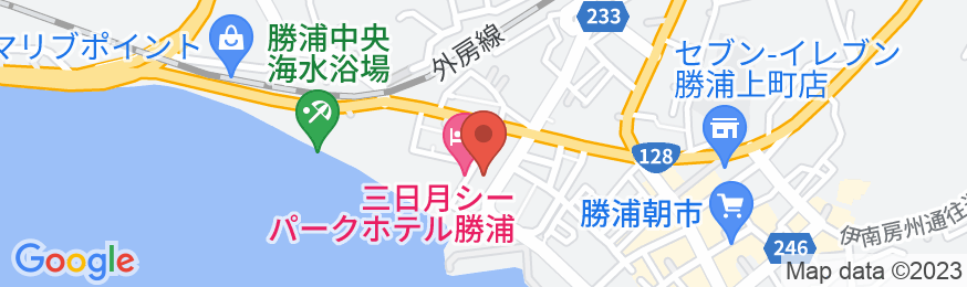 三日月シーパークホテル勝浦(旧勝浦ホテル三日月)の地図