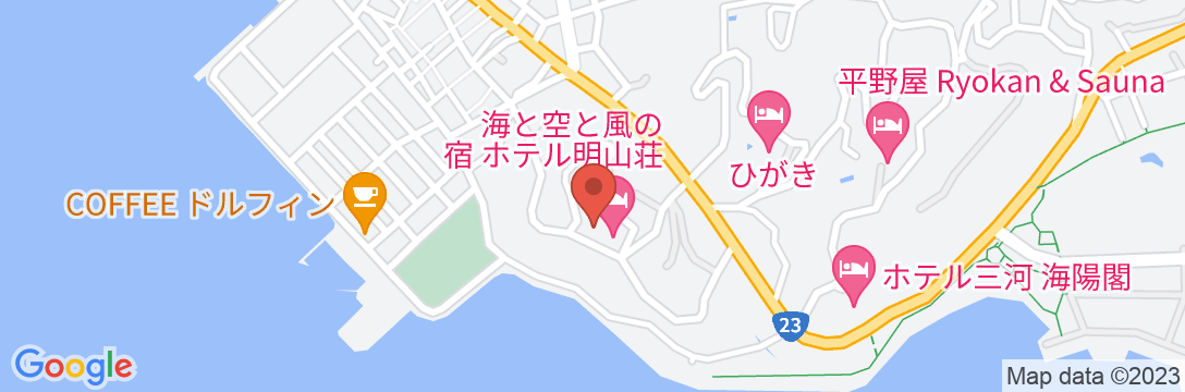 三谷温泉 ホテル明山荘の地図