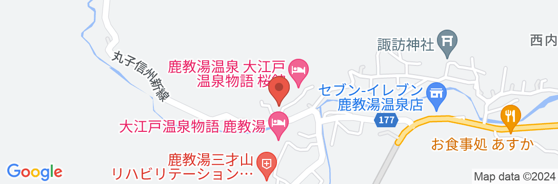 信州鹿教湯温泉 かつら旅館の地図