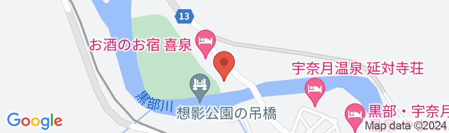 人気の露天風呂客室と富山の旬菜美味 宇奈月温泉サン柳亭の地図