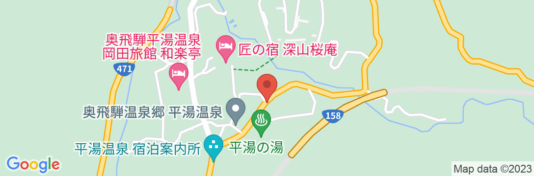 平湯温泉 山荘 湯乃里の地図