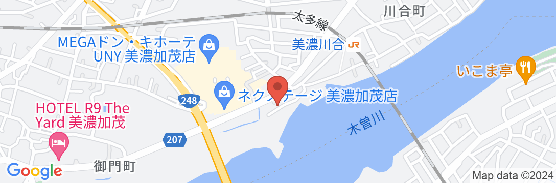 美濃加茂の民宿 川桟敷の地図