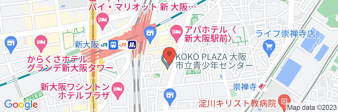 新大阪ユースホステルの地図