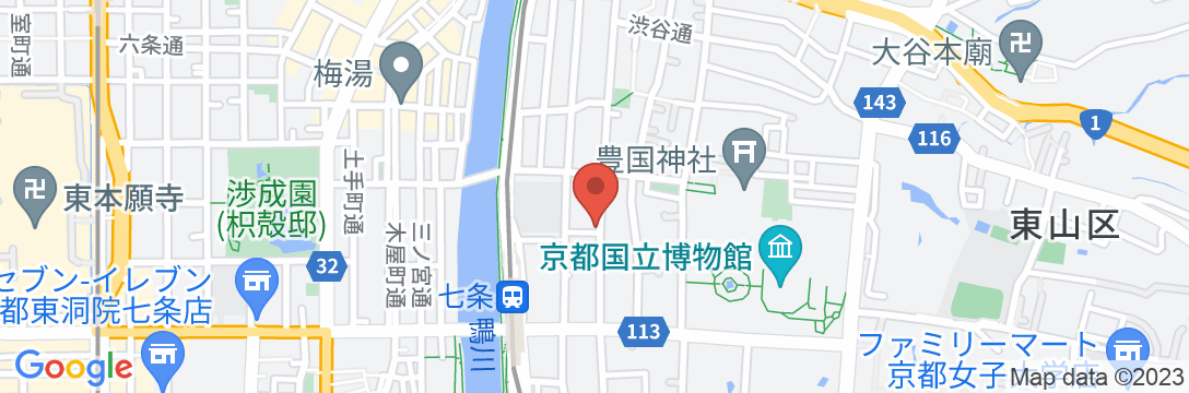 ほっこりする京の町屋 上野屋の地図