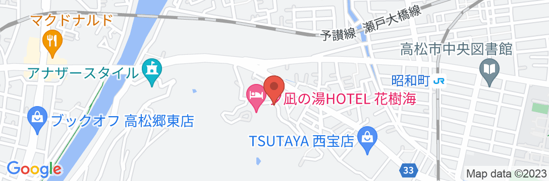 夕凪の湯 HOTEL花樹海の地図