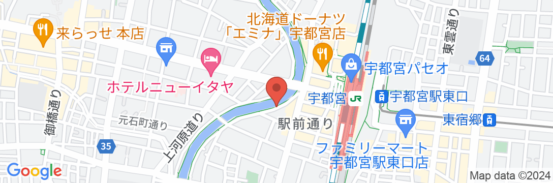 宇都宮リバーサイドホテルの地図