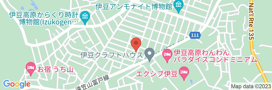 伊豆高原 1日1組限定の貸切宿 パーソナルペンション遊タイムの地図