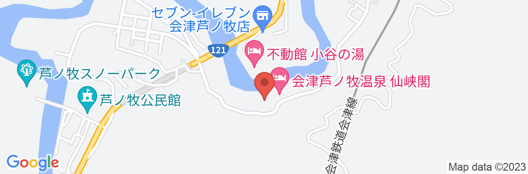 会津芦ノ牧温泉 新湯の地図