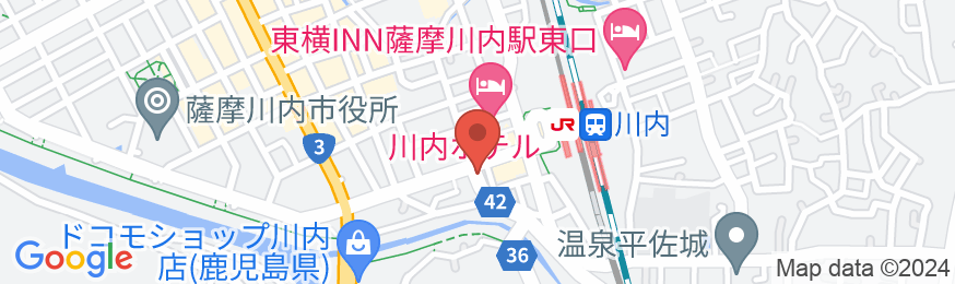 天然温泉 薩摩の湯 スーパーホテル薩摩川内の地図
