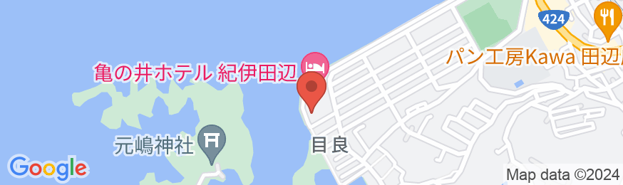 亀の井ホテル 紀伊田辺の地図