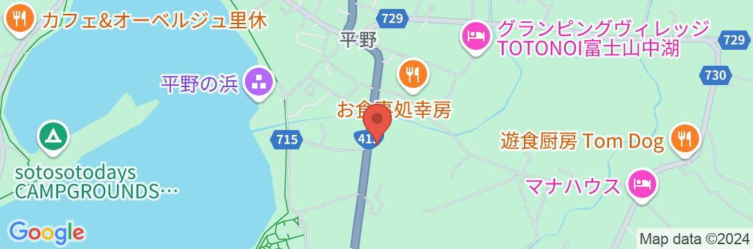 山中湖畔荘 湖楽の地図