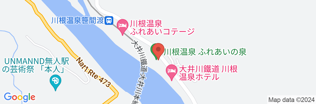 川根温泉ふれあいコテージの地図