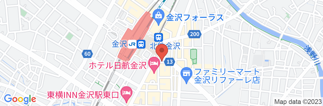 加賀屋グループ 料理旅館 金沢茶屋の地図