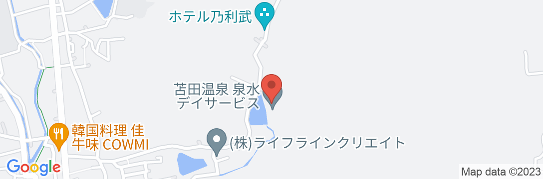 苫田温泉 いやしの宿 泉水の地図