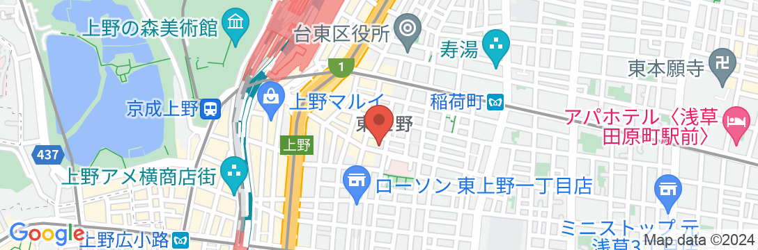 上野 NEW伊豆ホテルの地図