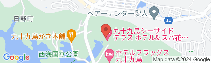 九十九島シーサイドテラス ホテル&スパ花みずきの地図