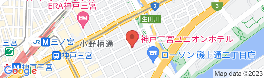 神戸三宮ユニオンホテルの地図