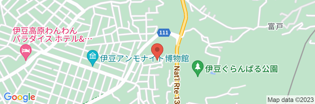 伊豆高原温泉 蔵の宿 ひなたの地図