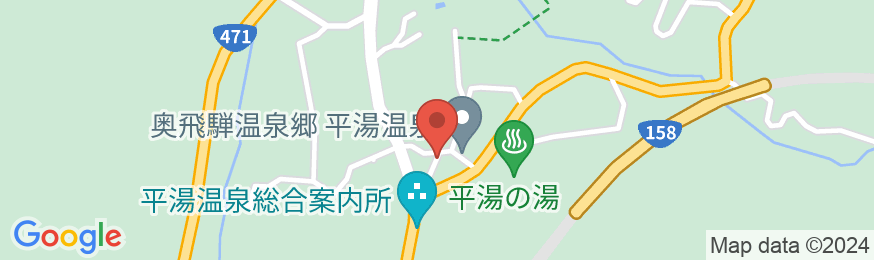 平湯温泉 平田館の地図