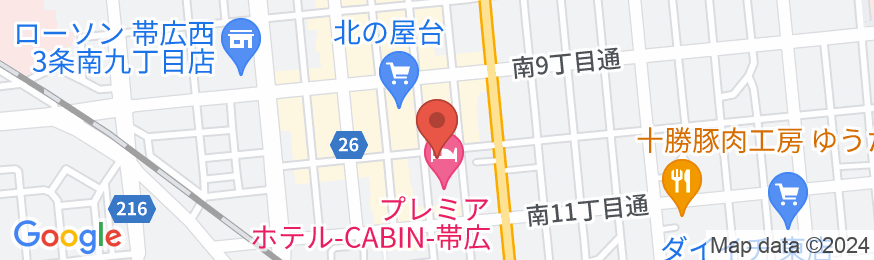 薬湯風呂 ホテルグランテラス帯広(BBHホテルグループ)の地図